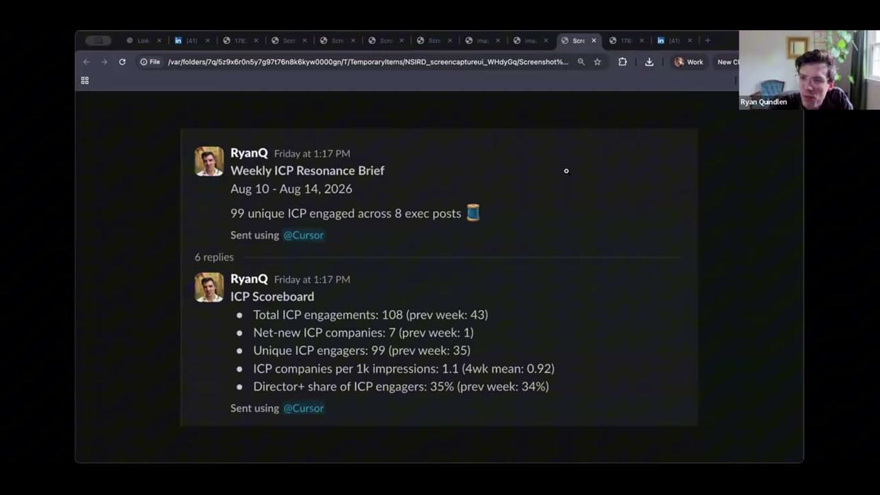 Ryan Quindlen's weekly ICP resonance scorecard for Zapier